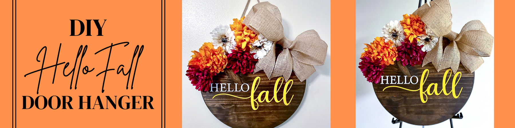 DIY Hello Fall Door Hanger with Cricut Vinyl