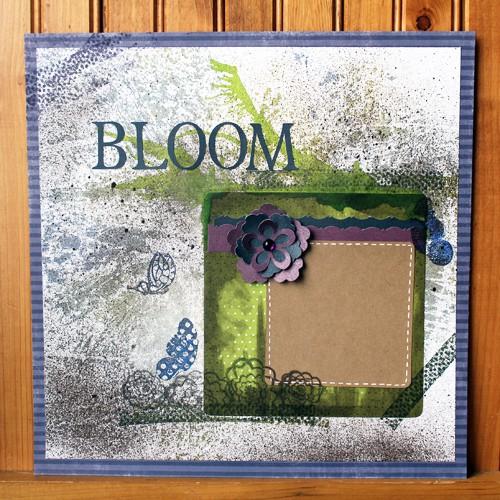 Spring Bloom Mixed Media Scrapbook Layout