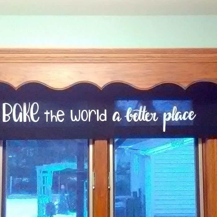 Kitchen Refresh: New Valance using Cricut Iron-On