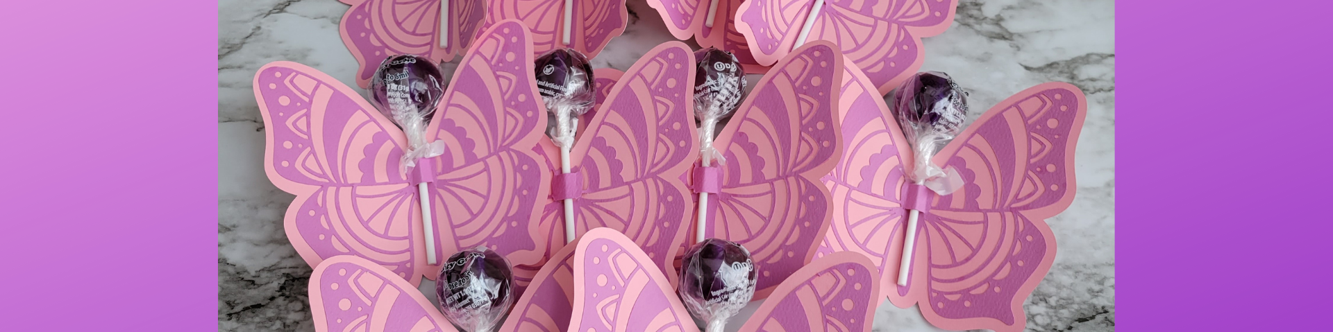 DIY Butterfly Sucker Holder Birthday Favor with Cricut