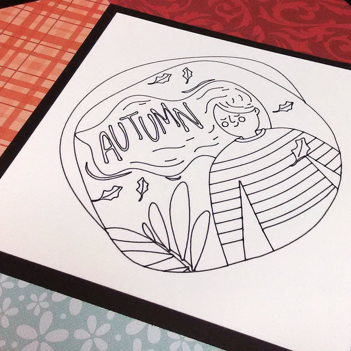 Easy Fall Sign Using Cricut Pens and Autumn Papers