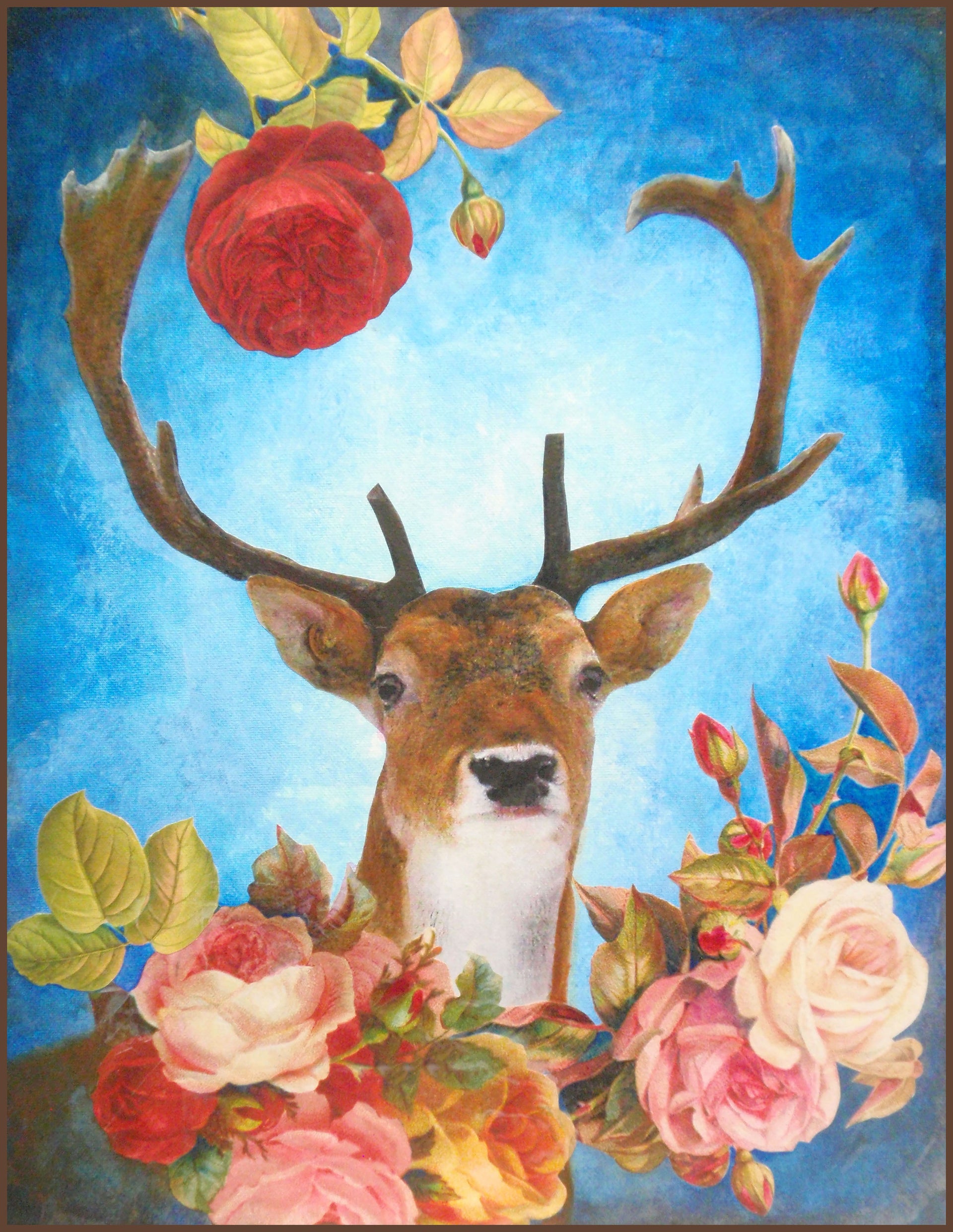 Floral Deer Collage: Make It Using Cricut Print Then Cut