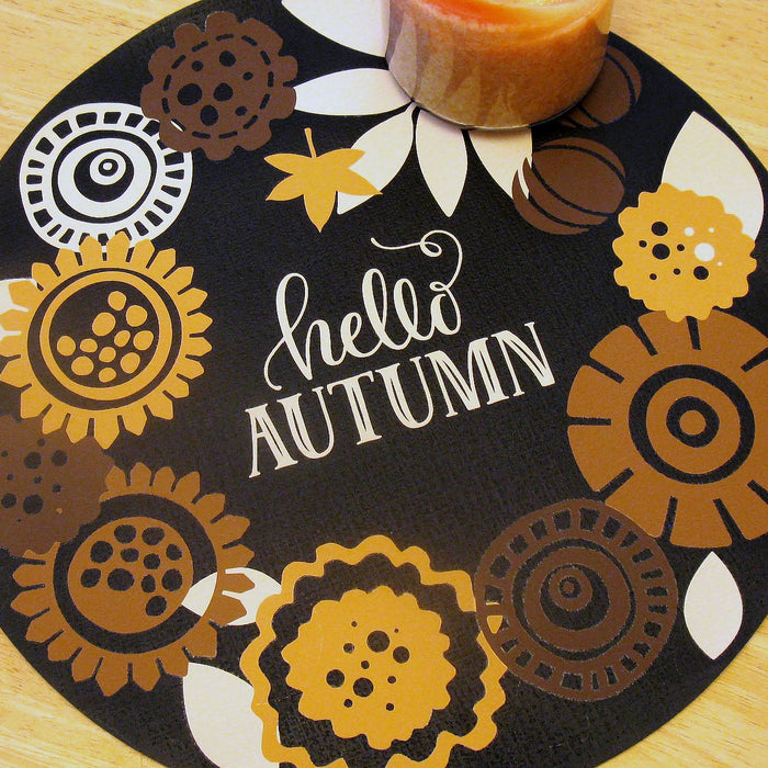 Hello Autumn Fall Placemats Using Cricut Iron On