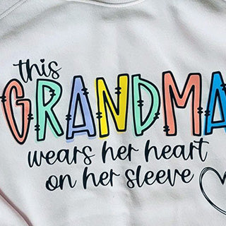 Grandma Sweatshirt Using Cricut Iron-on