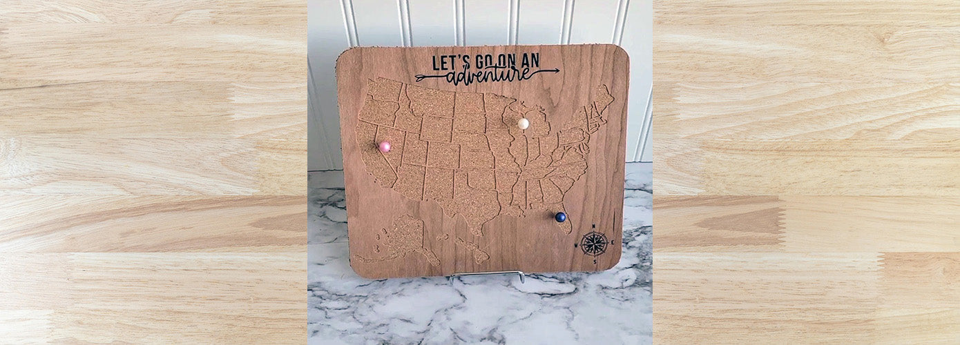 Vacation Travel Tracking Using Cricut Wood Veneer