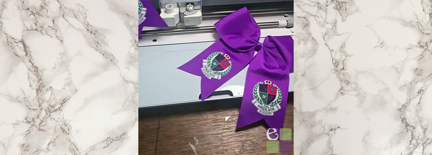 School Emblem Hair Bows Using Cricut Printable Iron-on