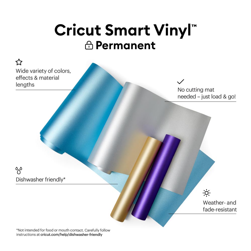 Cricut Smart Vinyl Shimmer - Permanent 12 ft - Silver - Damaged Package