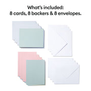 Cricut Cutaway Cards Pastels Sampler Double Pack with Cricut Card Mat 2x2 Bundle