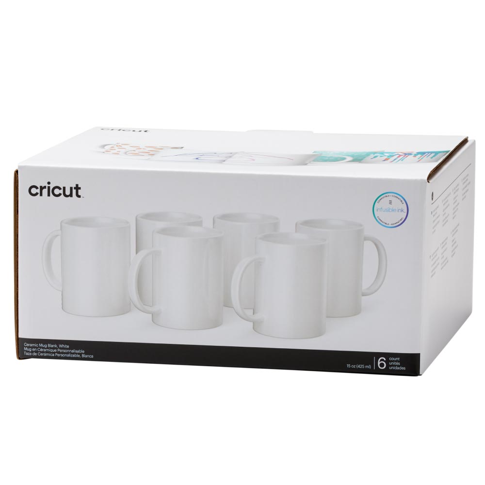 Cricut Ceramic Mug Blank, White - 15 oz/425 ml (6 ct)