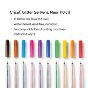 Cricut Smart Label Writable White Permanent Vinyl and Cricut Glitter Rainbow Gel Pens 0.8 mm