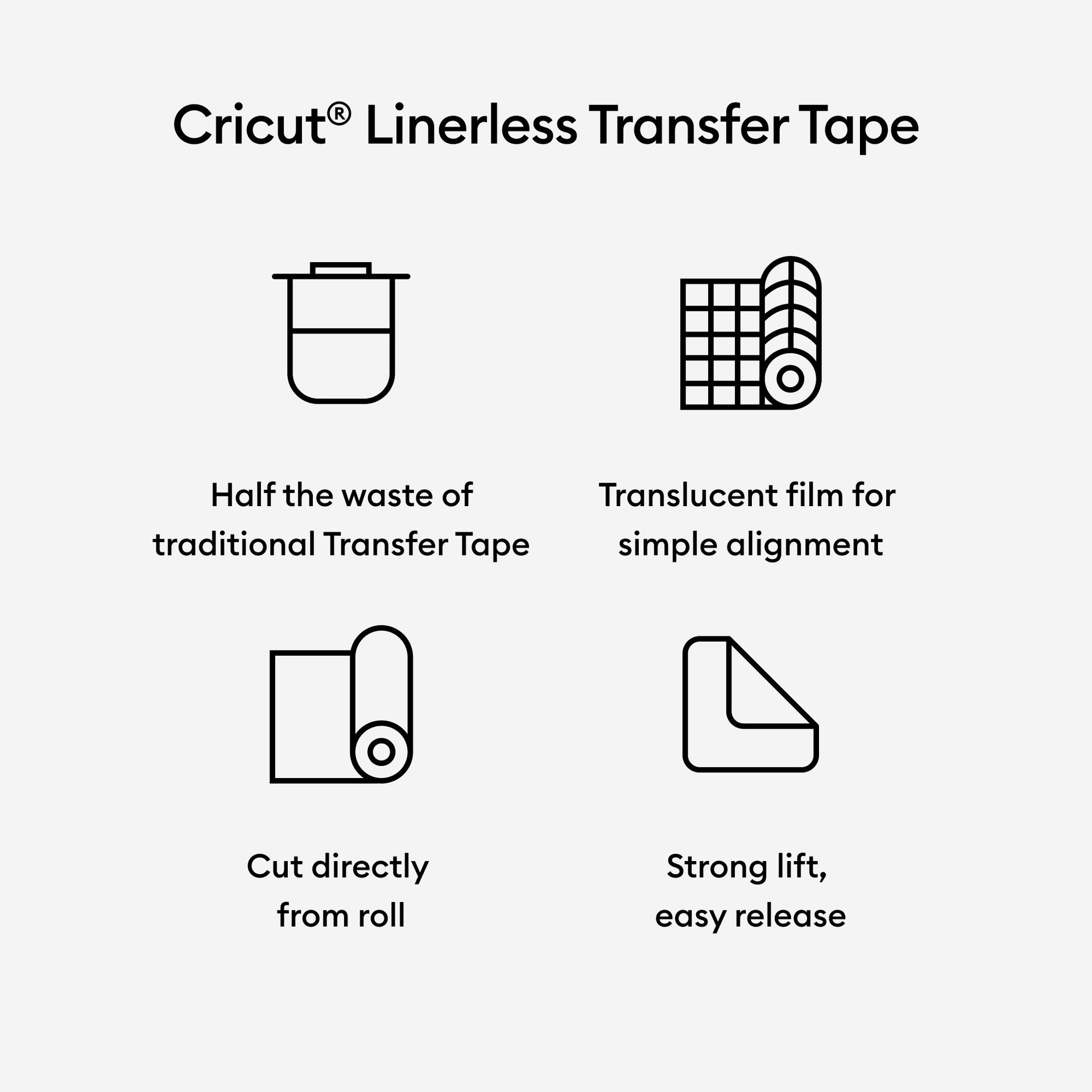 Cricut Linerless Transfer Tape 15 ft Transparent