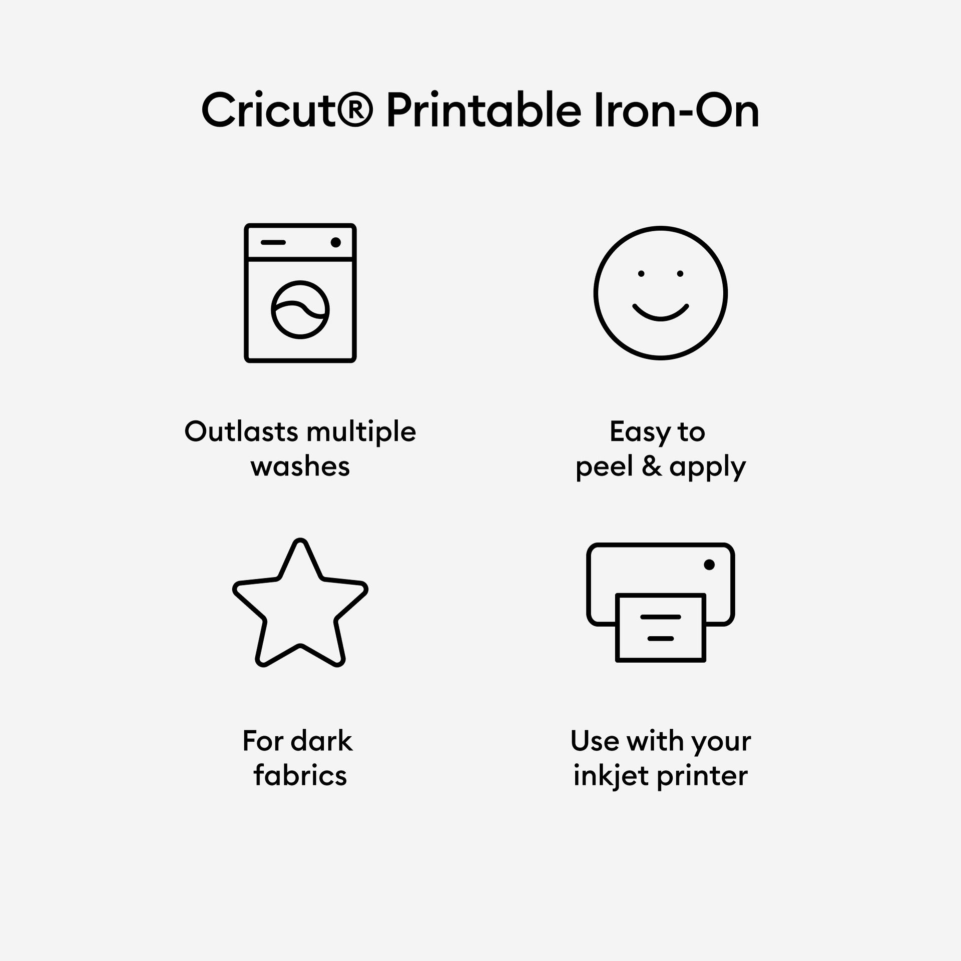 Cricut Printable Iron-On Vinyl for Dark Fabric Bundle