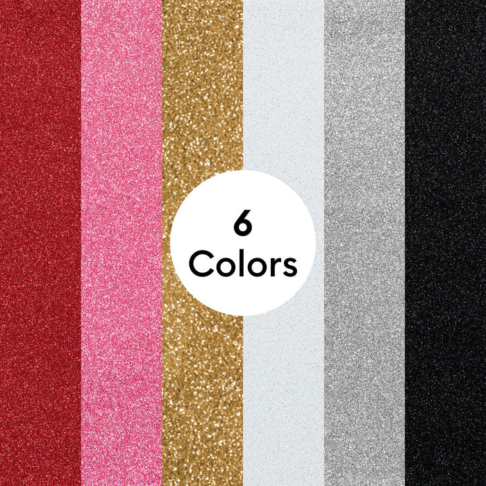 Cricut Glitter Iron-On Craft Vinyl Sheets, 10 x 12 in, Multicolor, 6 Count