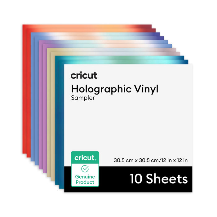 Cricut Holographic Vinyl Permanent, Mythical Sampler - 12 in x 12 in Sheets 10 ct