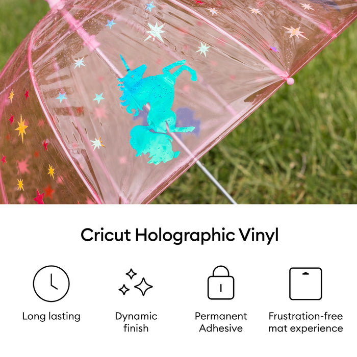 Cricut Holographic Vinyl Permanent, Mythical Sampler - 12 in x 12 in Sheets 10 ct