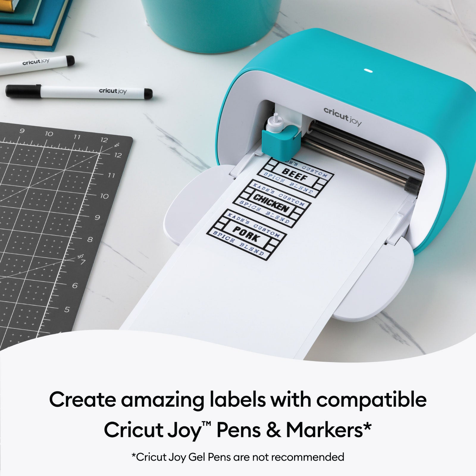 Cricut Joy Smart Label Writable White Permanent Vinyl and Cricut Glitter Rainbow Gel Pens 0.8 mm