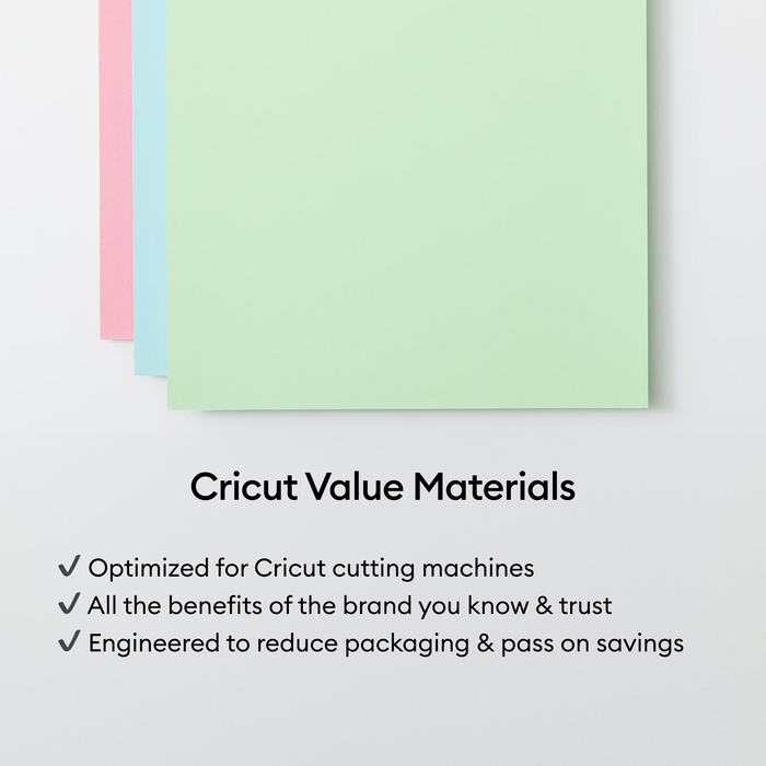 Cricut Value Cardstock, Pastels Sampler - 8.5 in x 11 in 80 ct