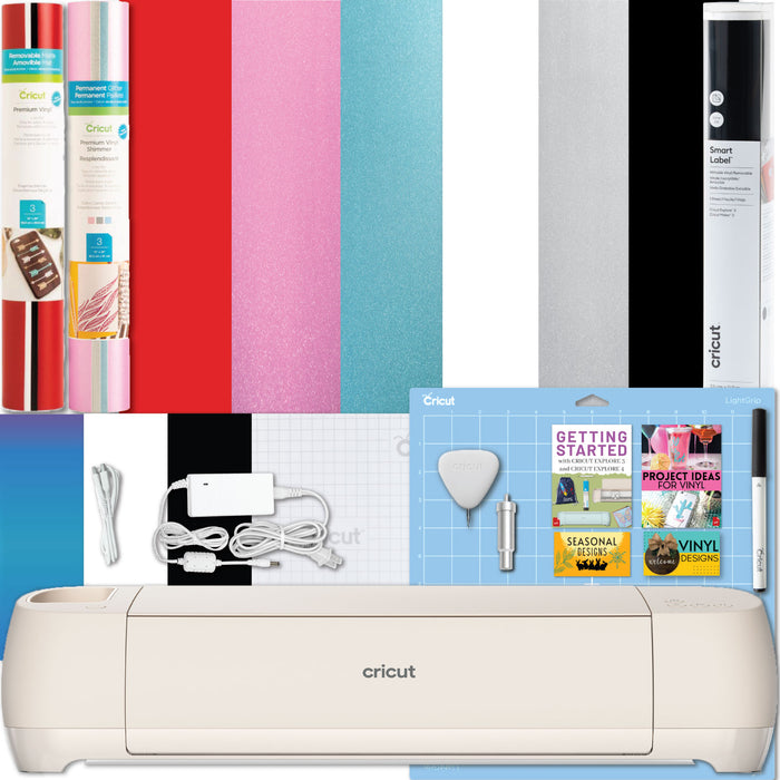 Cricut Explore 4 Cutting Machine and Vinyl Rolls with Smart Writable Vinyl Bundle