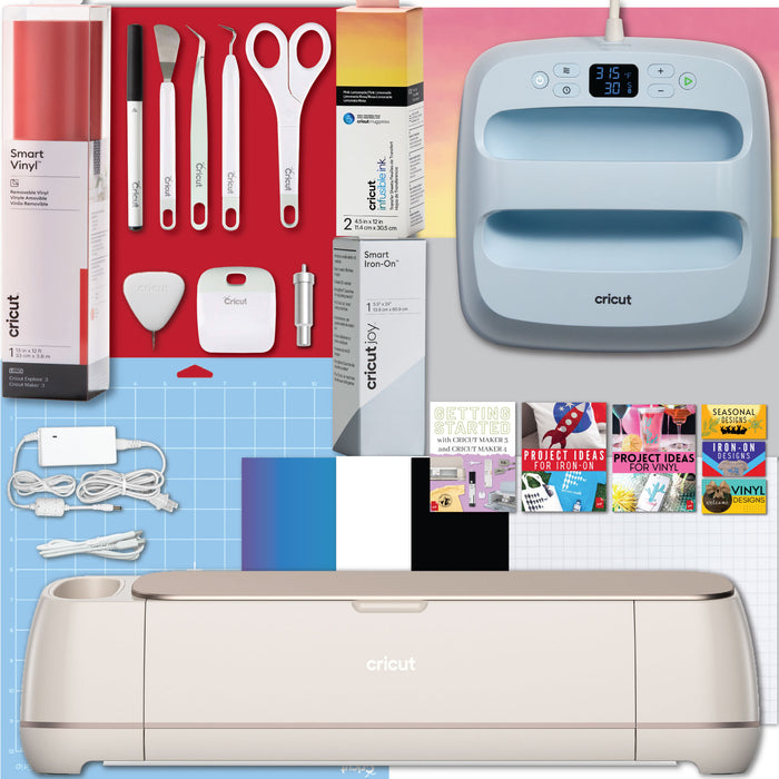 Cricut Maker 4 Cutting Machine with Easy Press 3 with Heat Transfer Vinyl Combo Bundle