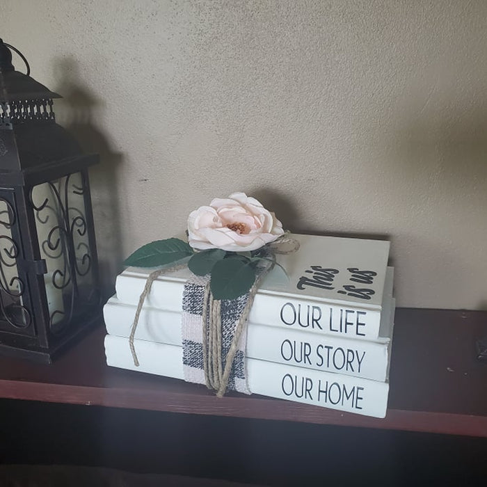 Stacked Books Décor Cricut Vinyl