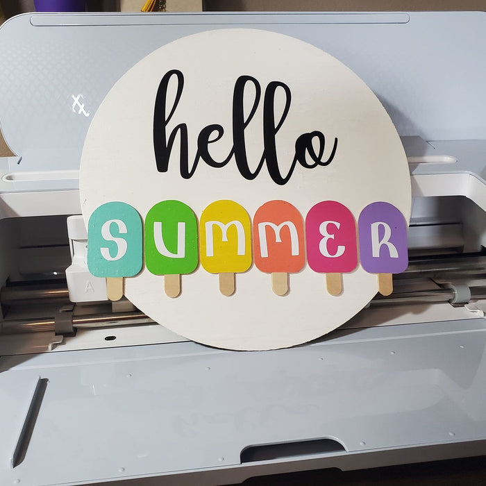 Hello Summer Bassword Sign Cricut Maker