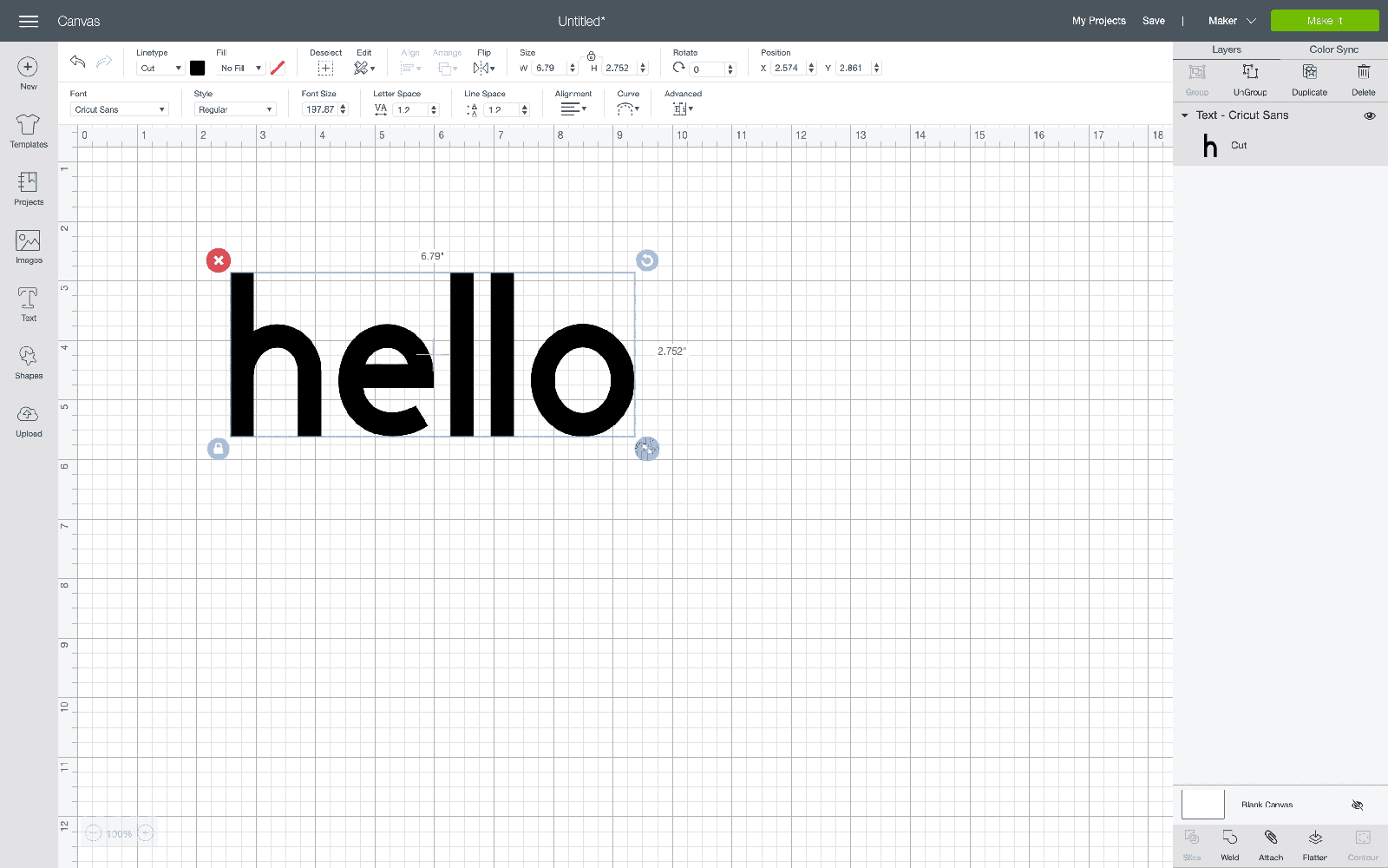 Text: Cricut Design Space