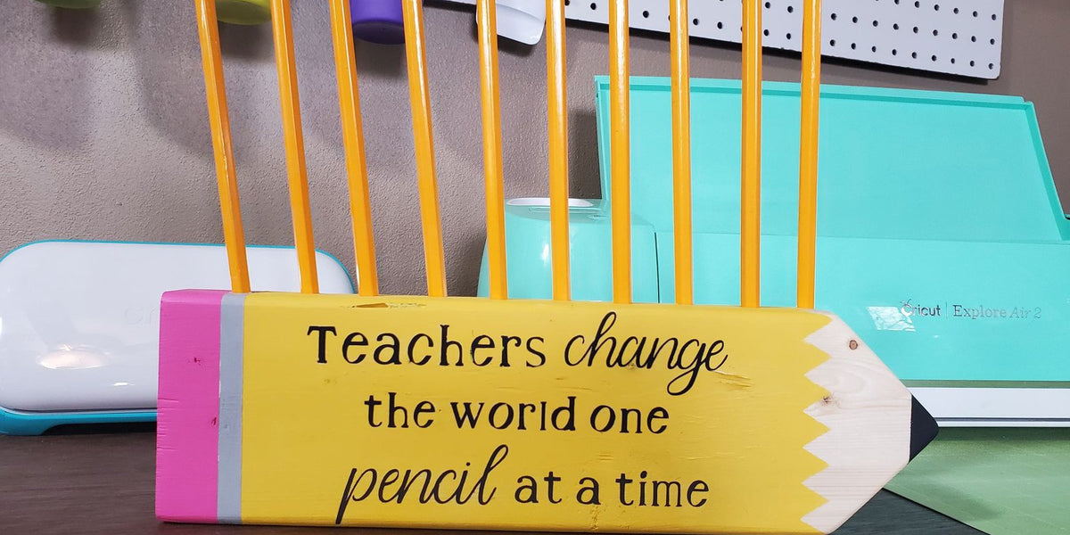 Pencil Holder using Cricut Vinyl as a Stencil — Craft-e-Corner