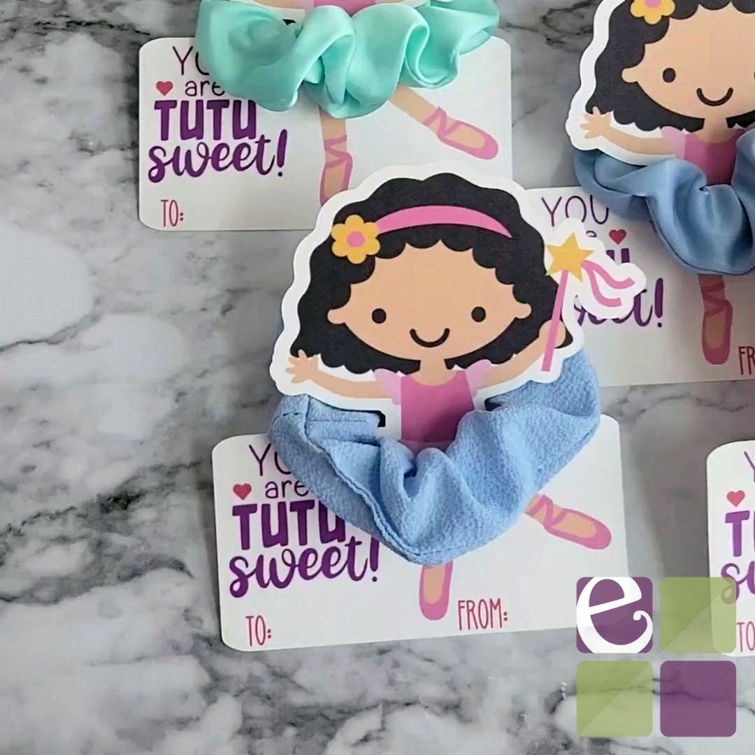 Scrunchie Valentines Using Cricut Print Then Cut