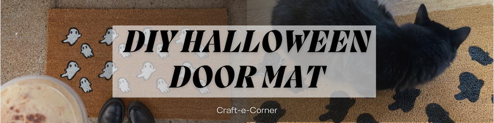 DIY Custom Halloween Door Mat Using Cricut Stencil Vinyl