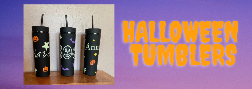 Cricut Glow in the Dark Halloween Themed Cups Beginner Project