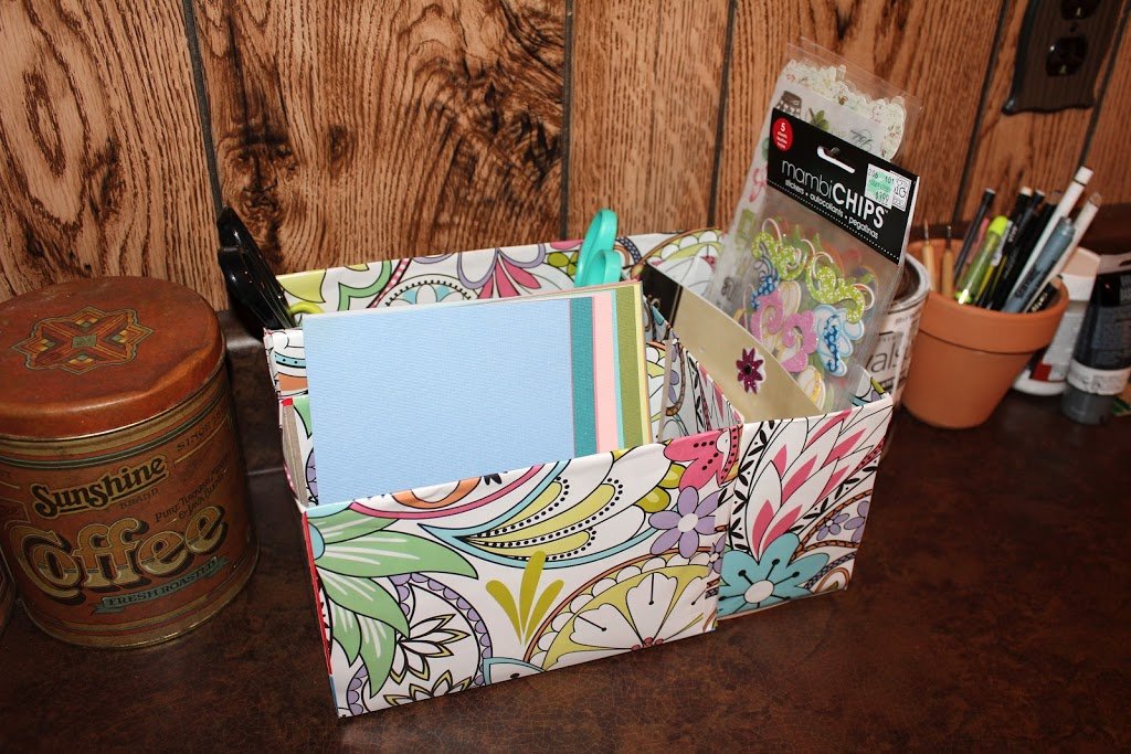 DIY Recycled Cereal Box Craft Organizer