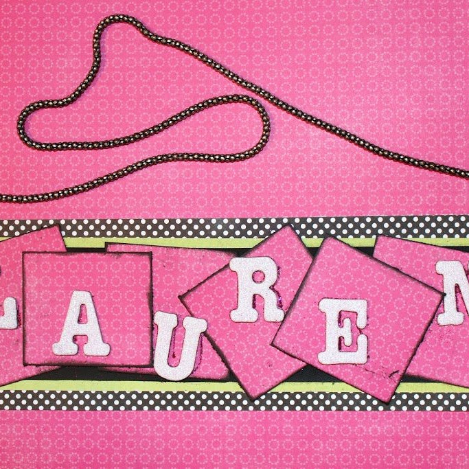 Pink, Green & Polka Dot Name Tag Tutorial