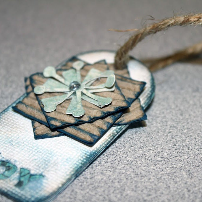 Recycled Starbucks Coffee Sleeve Christmas Tag