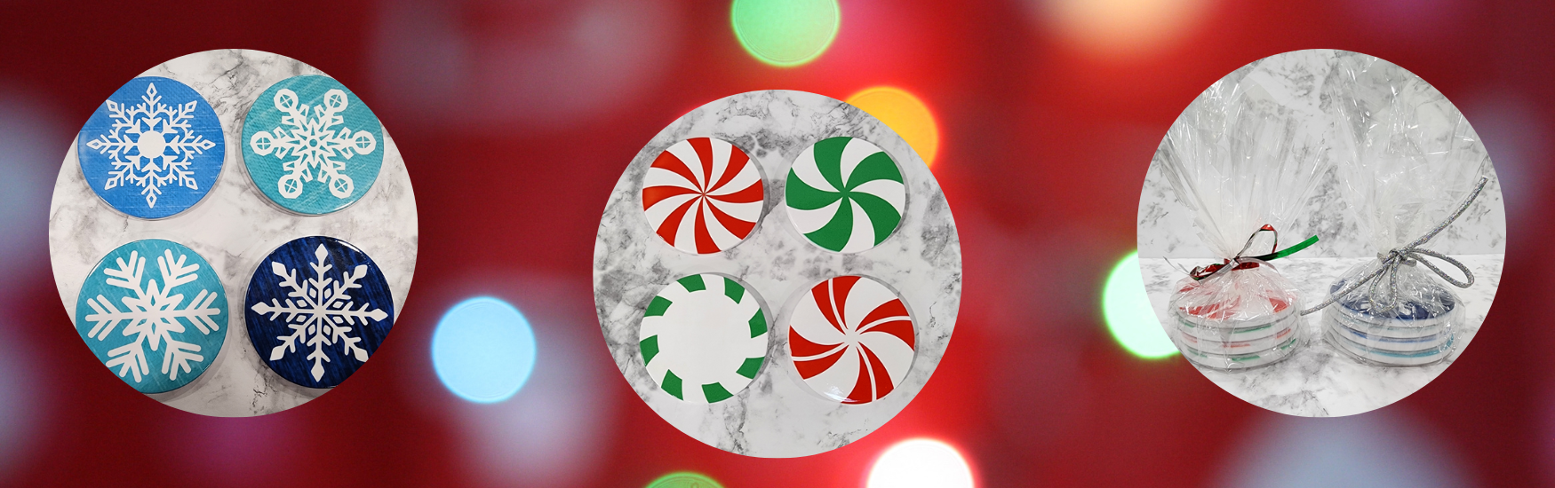 Infusible Ink Christmas Coasters with Cricut