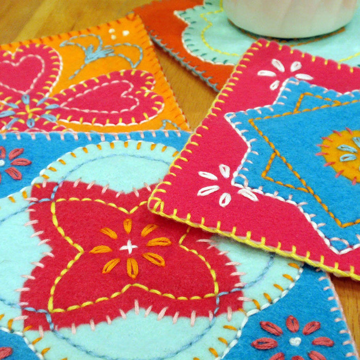 Colorful Felt Coasters (including Free Pattern!)