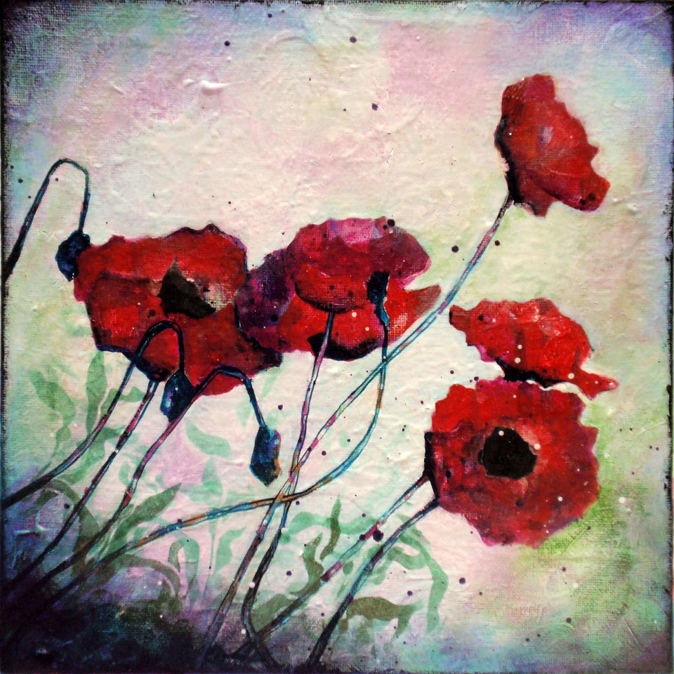 Abstract Poppies: Beginner Acrylic Painting Project