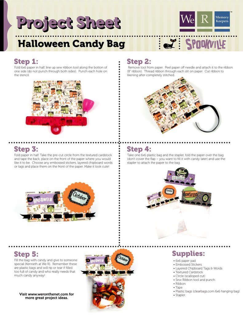 Sew Ribbon Halloween Treat Bag Tutorial