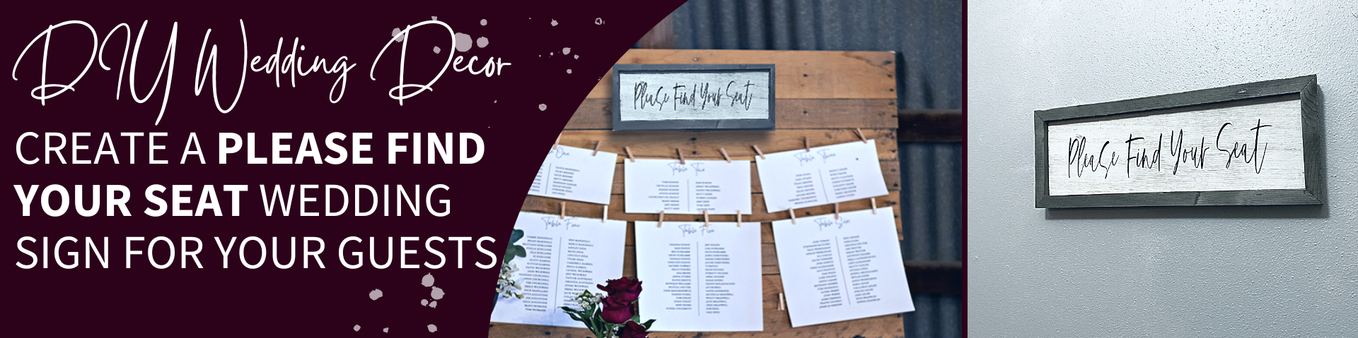 DIY Please Find Seat Wedding Sign For Your Guests