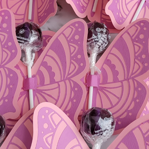 DIY Butterfly Sucker Holder Birthday Favor with Cricut