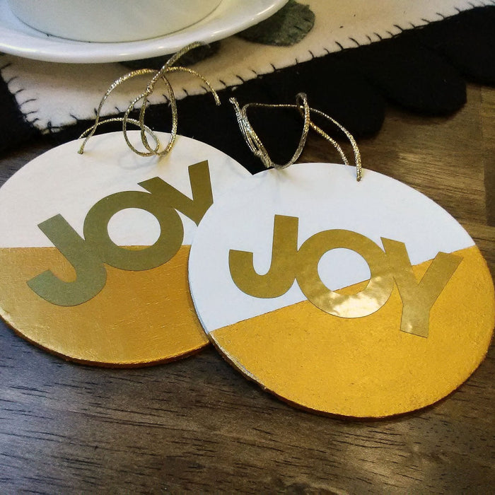 Color-Blocked Joy Ornament Using Adhesive Vinyl