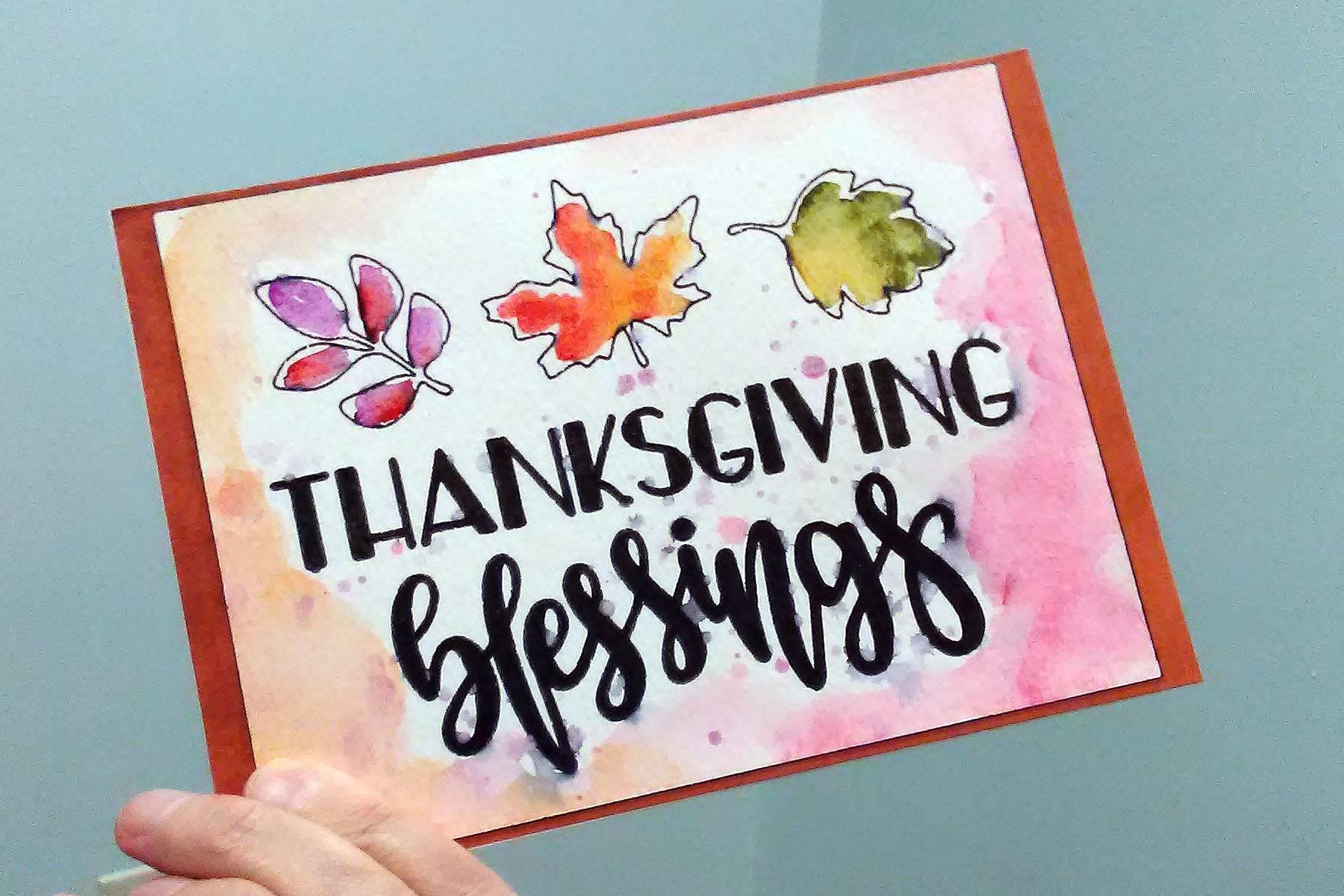 Easy Thanksgiving Cards With Watercolor and Cricut Pens