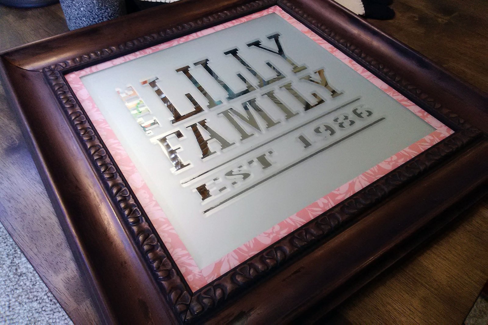 Make Wedding Gift Using Cricut: Faux Etched Mirror Tray