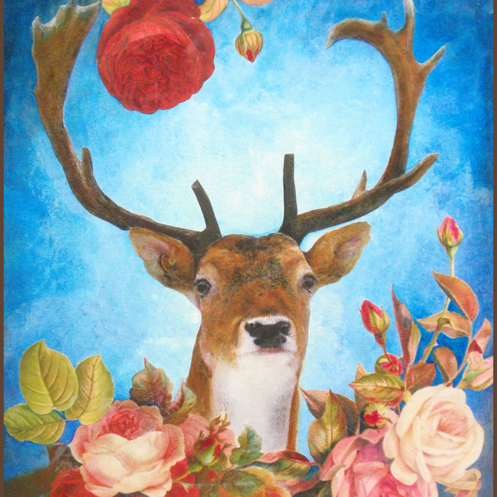 Floral Deer Collage: Make It Using Cricut Print Then Cut