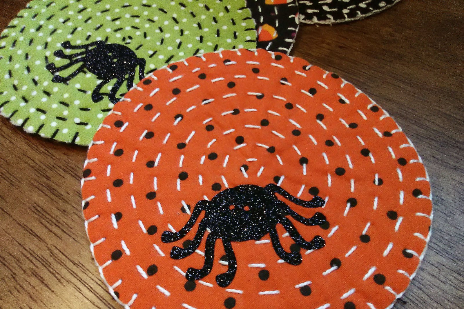Halloween Fabric Coasters Using Cricut Glitter Iron-on
