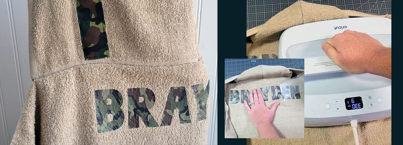 Personalized Hooded Towel Using Cricut Iron-on