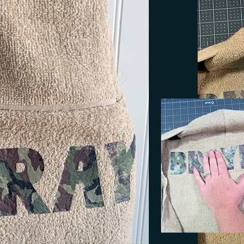 Personalized Hooded Towel Using Cricut Iron-on