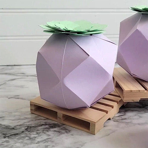 Paper Pineapple Vase with Succulent Party Favor Using Cricut