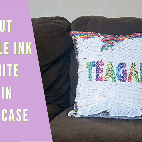 Personalized Sequin Pillow Cover Using Cricut Infusible Ink