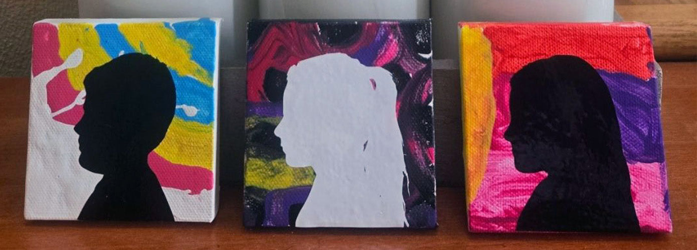 Kids Silhouette Canvas Using Cricut: Grandparents Gift