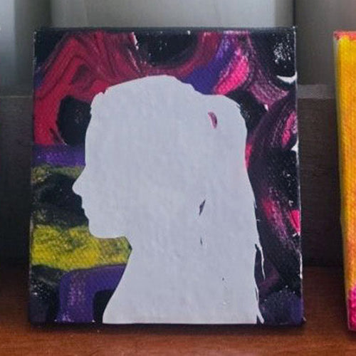 Kids Silhouette Canvas Using Cricut: Grandparents Gift